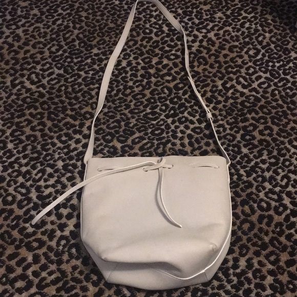 Mansur Gavriel mini bucket bag white/blu leather